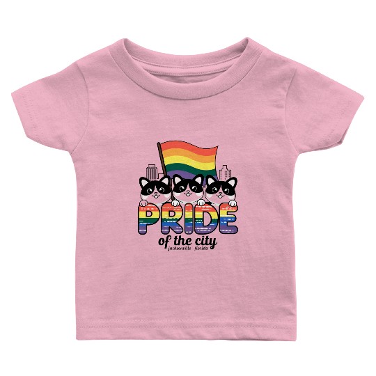 Pride of Jacksonville City Florida USA Rainbow Fla Baby T Shirts