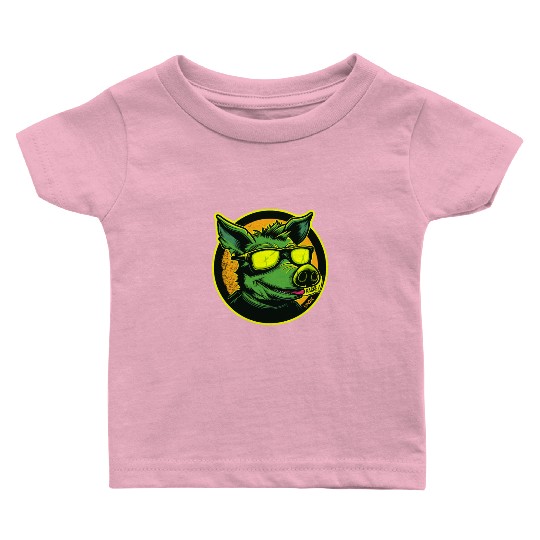 Green Cool Pig "Everything Sucks" Baby T Shirts