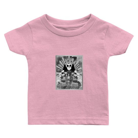 Butterfly Black and White Santa Muerte Baby T Shirts
