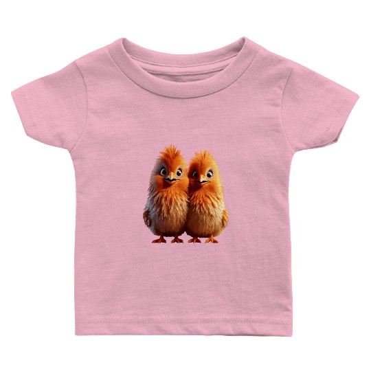 perfect match Adorable Chick Pair Cartoon Baby T Shirts