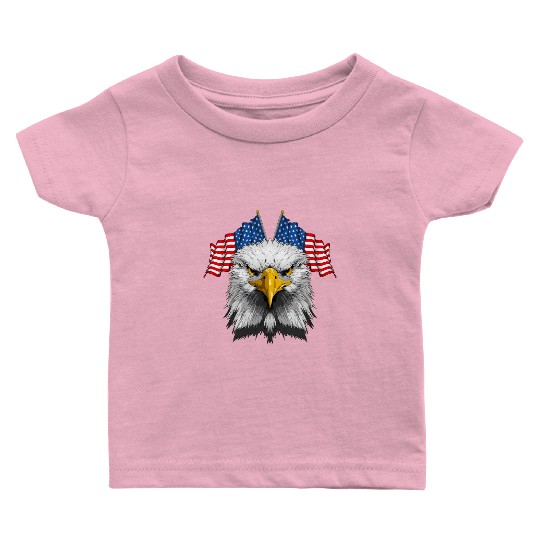 American Flag Patriotic Eagle 4th of July Baby T Shirts