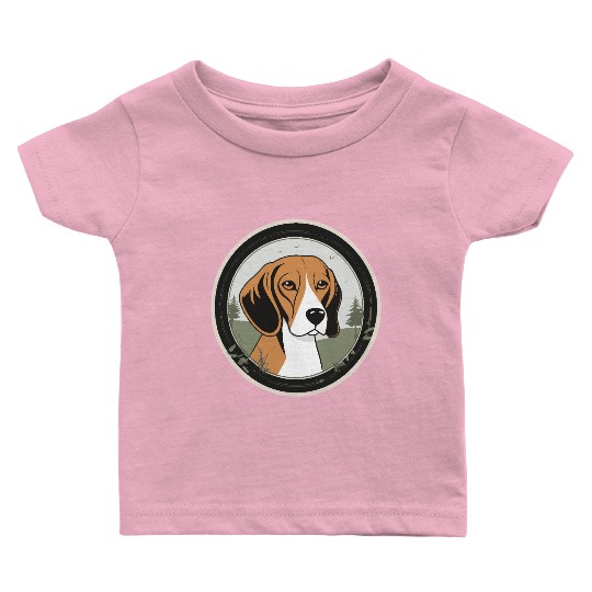 Calm Beagle in Nature's Embrace Baby T Shirts
