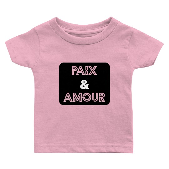 Paix et amour noir Baby T Shirts