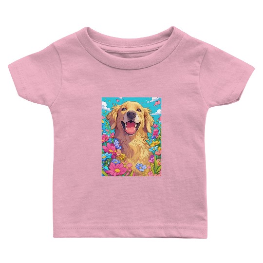 Super cute Golden Retriever Baby T Shirts