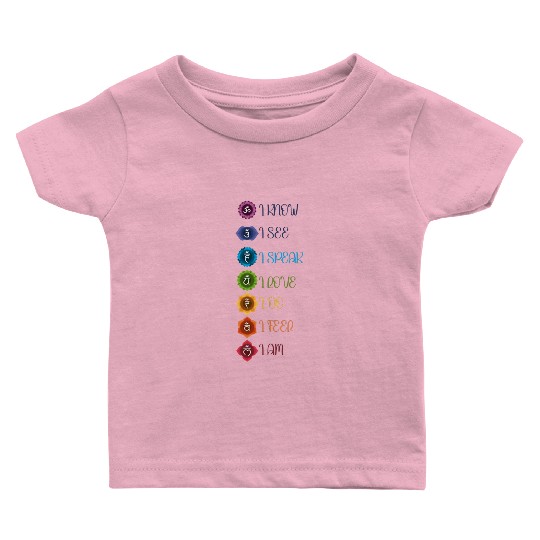 Chakra Meditation Mandala Design Baby T Shirts