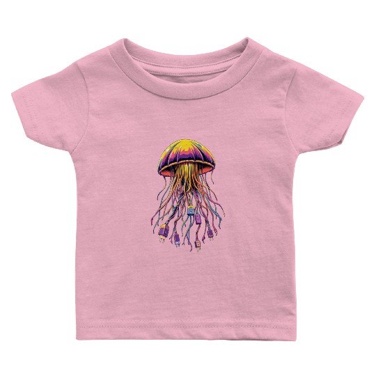 Electric Jellyfish Baby T Shirts