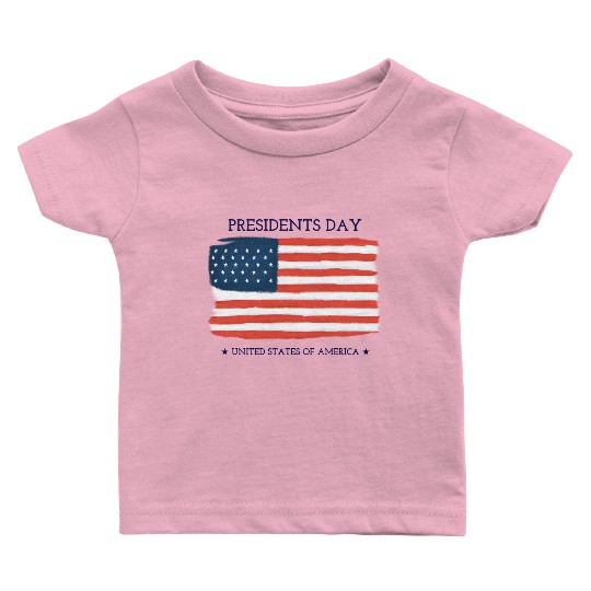 US flag.Presidents Day Baby T Shirts