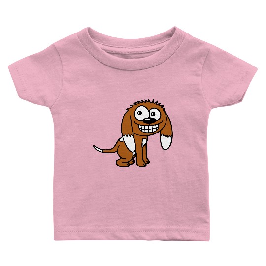Dog Looks Funny Cheeky Grin Happy Smile Fun Comic Baby T Shirts