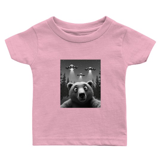 UFO Funny Bear Baby T Shirts
