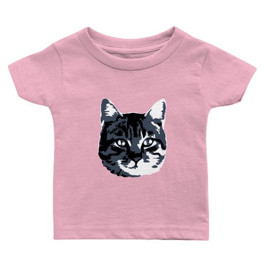 Cat Lover Realistic Pet Face Cute Cool Kitten Head Baby T Shirts