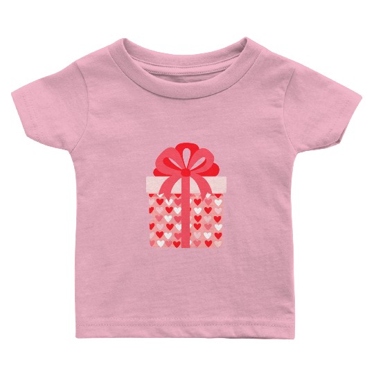Hearts Gift Box Pattern Design Baby T Shirts