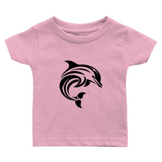 Dolphin T Tattoo In Sweeping Shape Baby T Shirts
