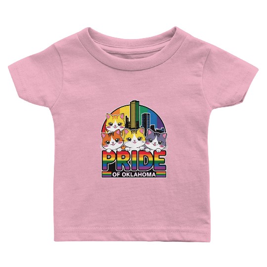 Pride of Oklahoma City USA Rainbow Flag Baby T Shirts