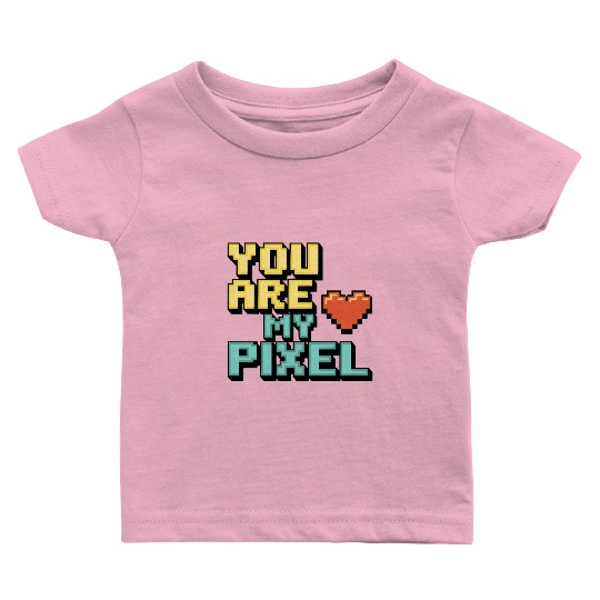 Gamer Valentine's Pixel 8-bit Gaming Couple Baby T Shirts