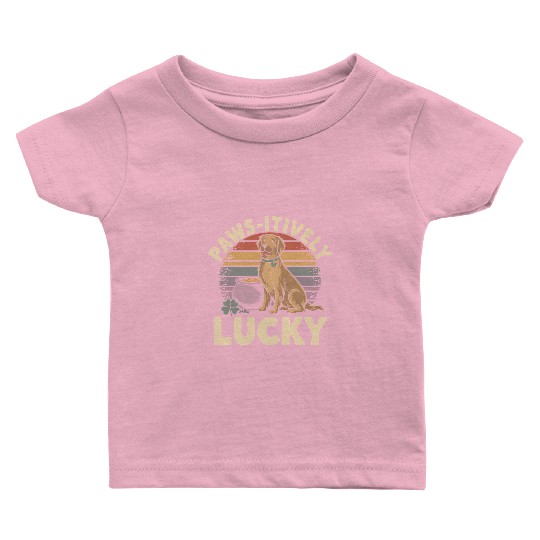 Paws-itively Lucky: Golden Retriever St. Patrick's Baby T Shirts