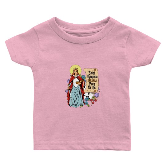 St. Dymphna Purity Lily Patron Saint Mental Health Baby T Shirts
