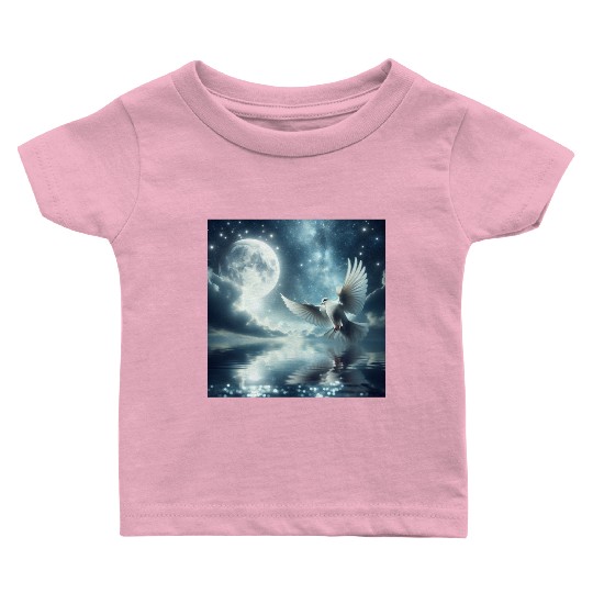 Moon & Stars with Dove Baby T Shirts