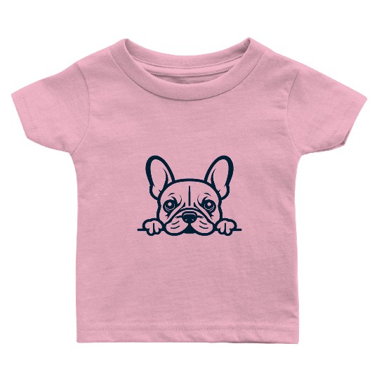 French Bulldog Frenchie Sweet Face Blue Baby T Shirts