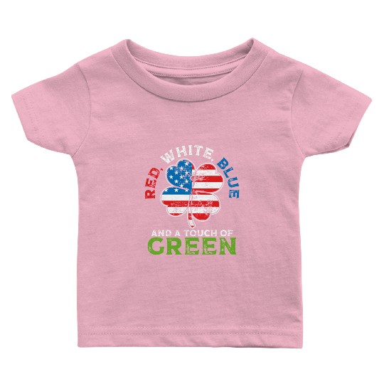 Red White Blue and a Touch of Green Irish USA Baby T Shirts