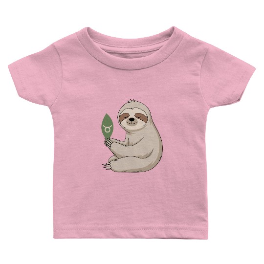 Taurus Zodiac Sloth Embracing Serenity Baby T Shirts