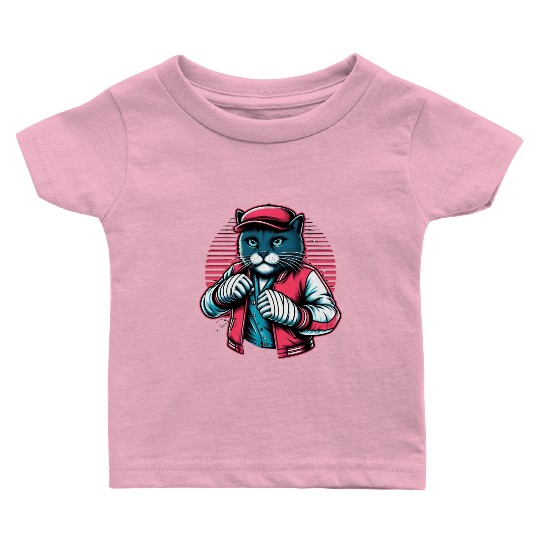 Vintage Street Fighter Cat #Vintage #Streetwear Baby T Shirts