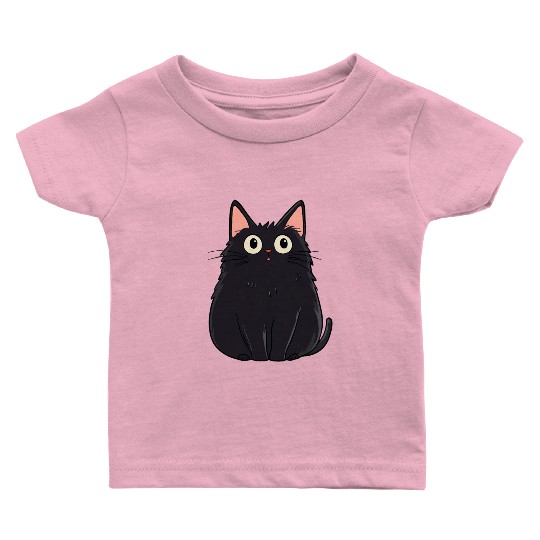 Startled black cat Baby T Shirts