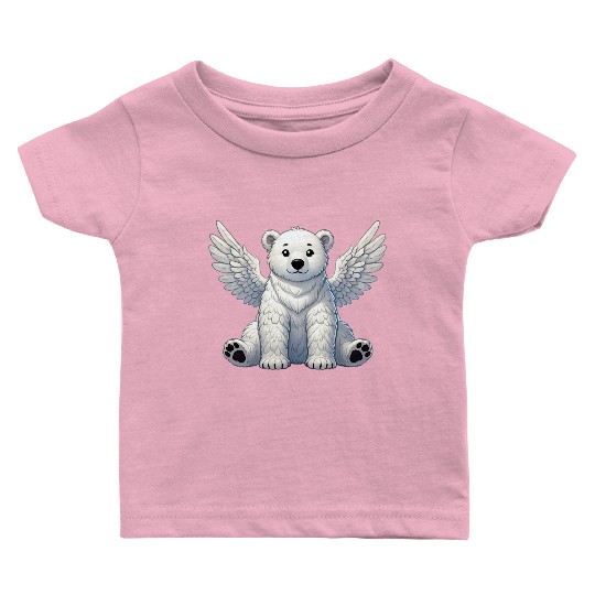 Cute Polar Bear Angel Cartoon Animal Illustration Baby T Shirts