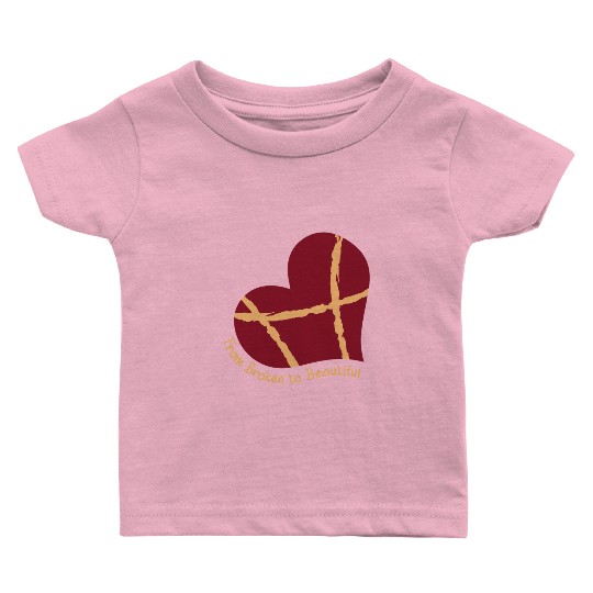 From Broken Pottery Culture Kintsugi Heart Love Baby T Shirts