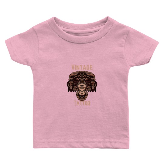 Vintage Tattoo Art – Aztec Warrior Design Baby T Shirts