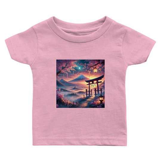 fuji sakura torii Baby T Shirts
