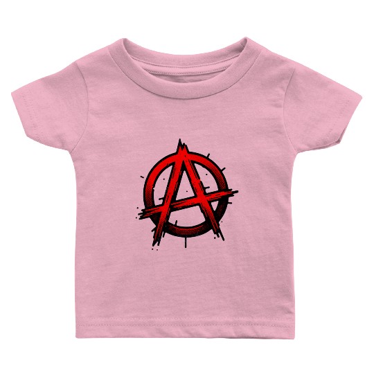 Red Anarchy Symbol - Rebel Freedom Statement Baby T Shirts
