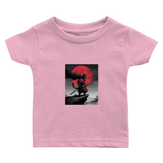 Japanese Cat Samurai Cat Baby T Shirts