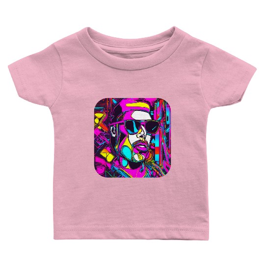 Neon Style 80s Retro Party Color Glow Baby T Shirts
