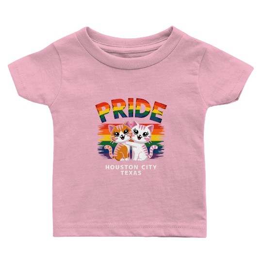 Pride Month Houston City Texas USA Rainbow Flag LG Baby T Shirts