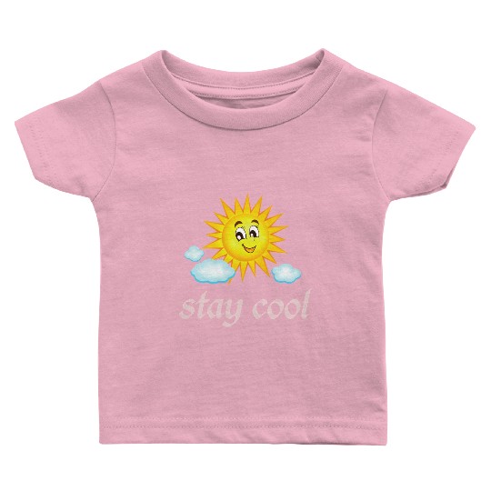 Playful Sunny Day Cartoon Illustration Baby T Shirts