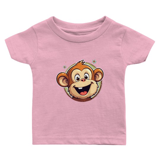 Cute Cartoon Monkey Face Baby T Shirts
