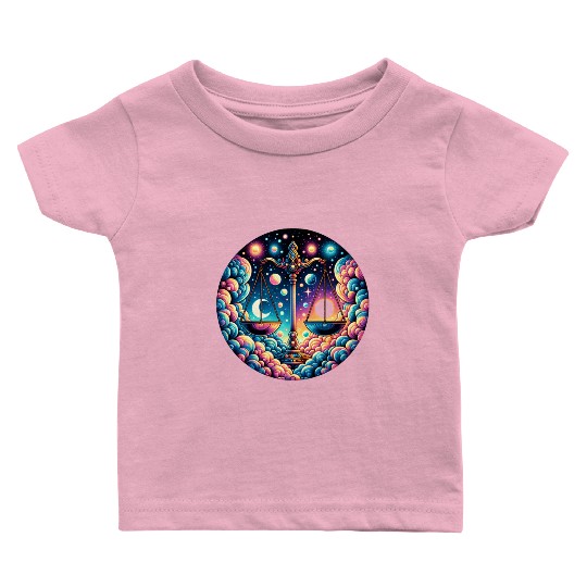 Libra - Celestial Scales of Balance Baby T Shirts