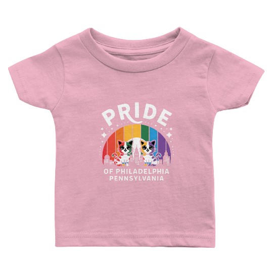 Pride of Philadelphia City Pennsylvania USA Rainbo Baby T Shirts