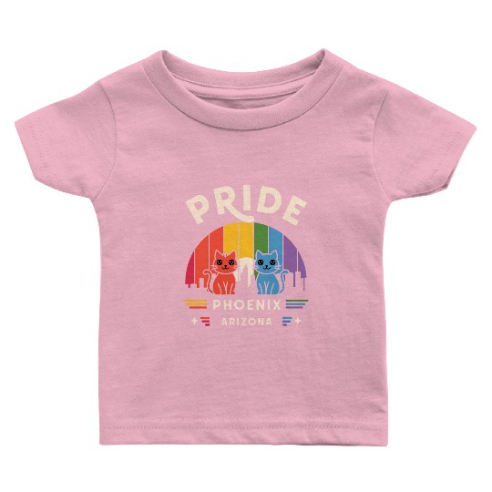 Pride of Phoenix City Arizonna USA Rainbow Flag Baby T Shirts