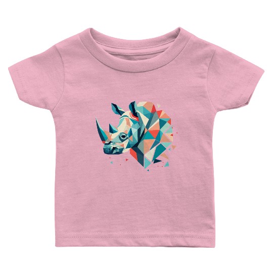 Abstract Rhinoceros - Geometric Strength Baby T Shirts