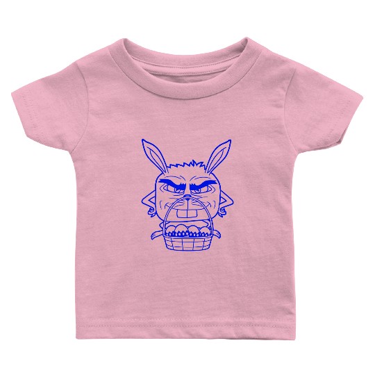 Easter Bunny Eggs Basket Evil Eye Dangerous Smile Baby T Shirts