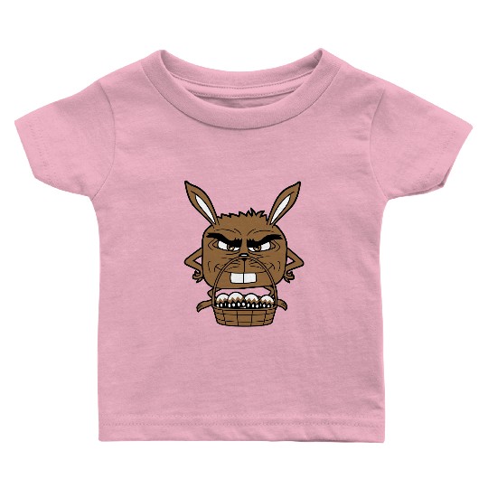 Easter Bunny Eggs Basket Evil Eye Dangerous Smile Baby T Shirts