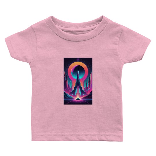 Neon Horizon: The Future of Space Exploration Baby T Shirts