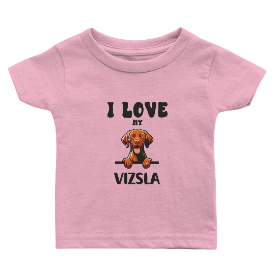 I Love My Vizsla Baby T Shirts