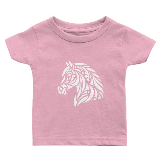 Tribal Horse Head Portrait Pony Tattoo Baby T Shirts