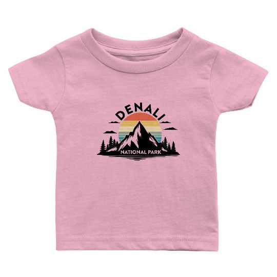 Retro Denali National Park US Vintage Denali Baby T Shirts