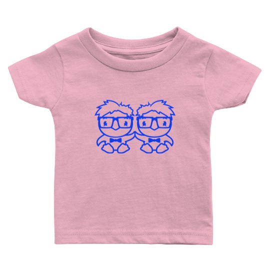 2 Birds Nerd Geek Smart Horn-Rimmed Glasses Team Baby T Shirts