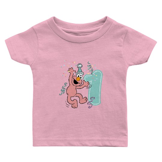 Sesame Street Birthday Design With Elmo One Year Baby T Shirts