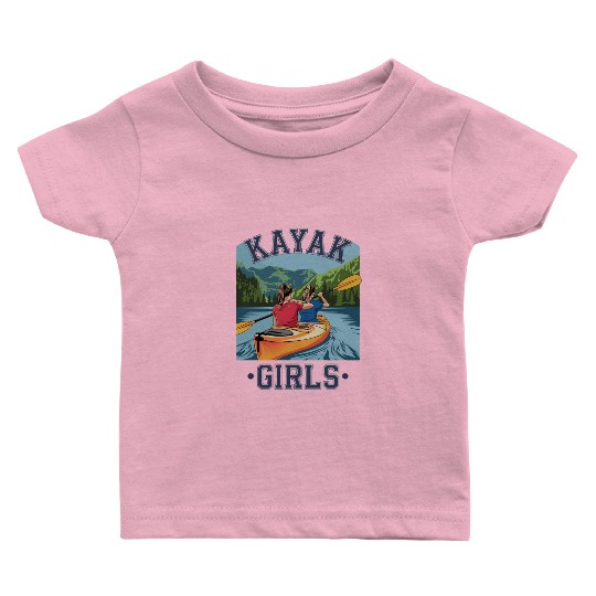 Kayak Girls Adventure in Scenic Nature Waters Baby T Shirts