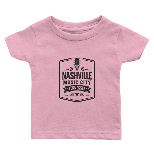 Nashville Music City Guitar Tennessee Baby T Shirts